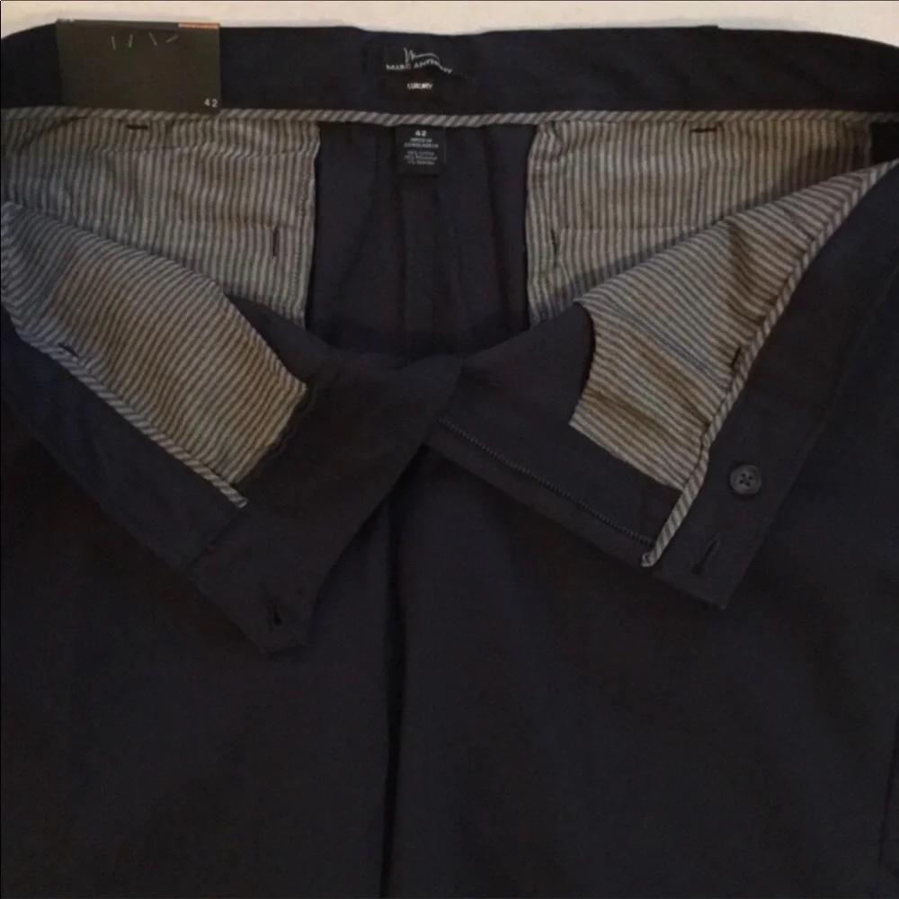 Marc Anthony Navy Luxury Textured Twill Slim Fit Shorts 42 NWT